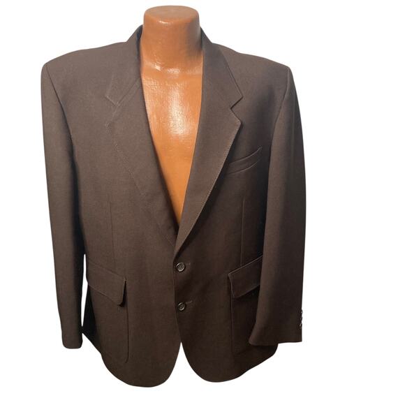 Levis Action Suit Jacket Blazer Mens 44R 2 Button Brown - Picture 3 of 14